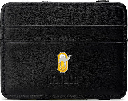 Rahala Men's Leather Bifold Cash Strap Cardholder Wallet (Black) - No:RA108
