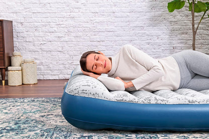 Bestway Tritech Fashion Flock Air Mattress Queen Built-in AC Pump 2.03m x 1.52m x 30cm - No:67836