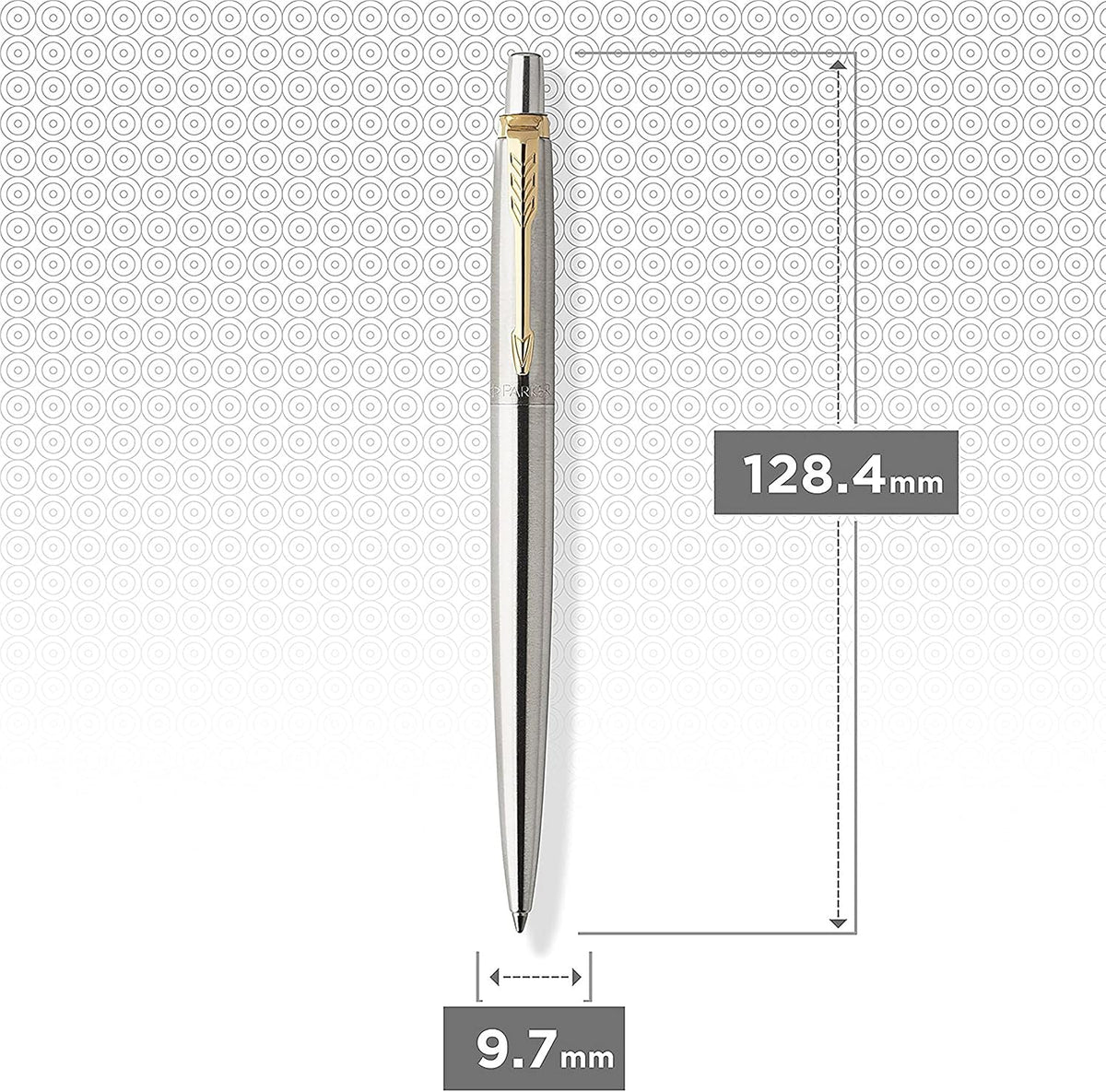 Parker Jotter Stainless Steel with Chrome Trim Ballpoint Pen Gift Set – Premium Blue Ballpoint Pen with Luxury Presentation Box - GT Gold / Silver