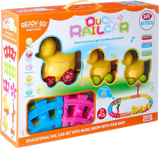 مجموعة قطار بطة تعليمية مع موسيقى تنمو مع طفلك - رقم: 7012A