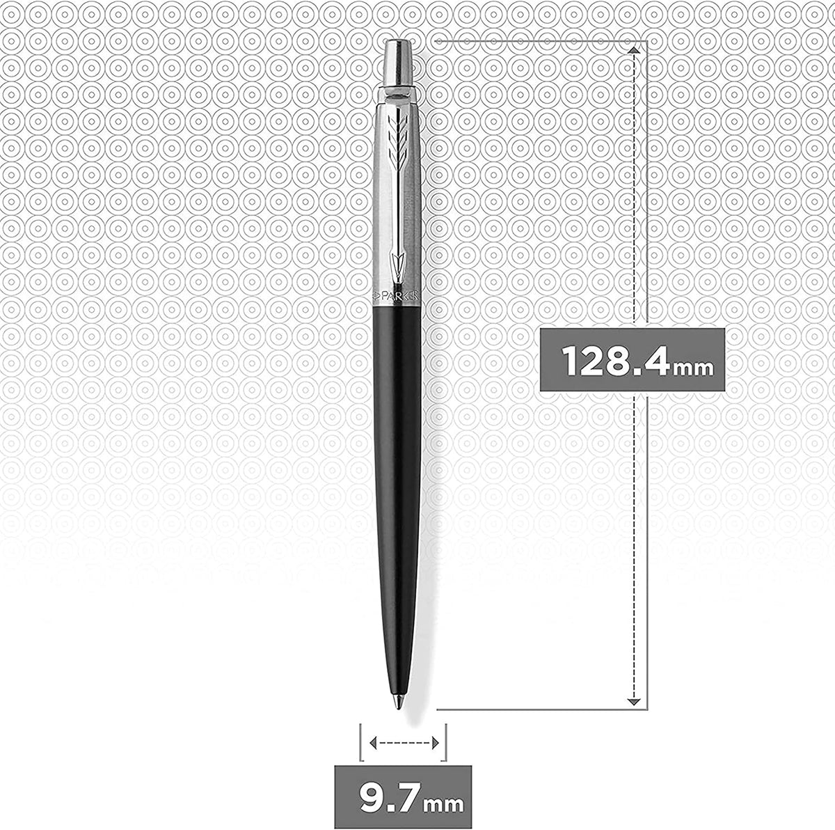 Parker Jotter Ballpoint Matte Black | Chrome Trim | Medium Point Pen Gift Set – Premium Black Ballpoint Pen with Luxury Presentation Box - CT - Black