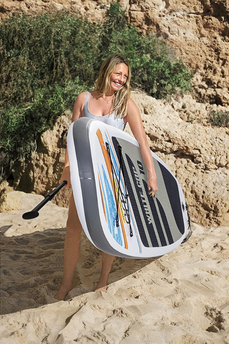 Bestway White Cap Set Inflatable Surfboard 305*84*12cm - No:65342