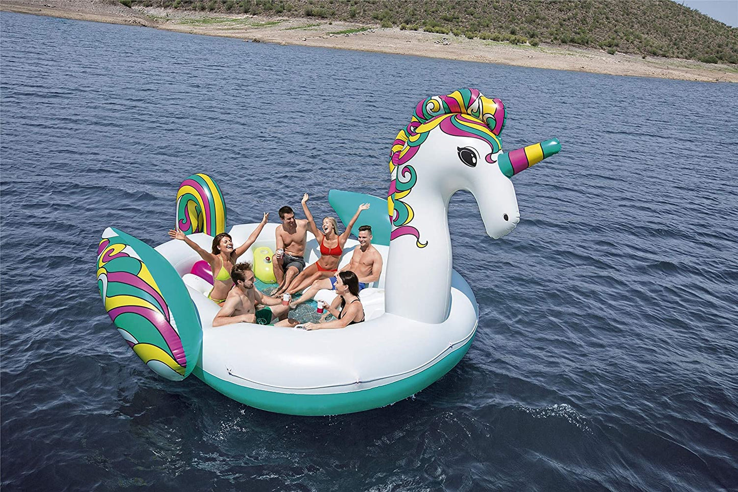 Bestway Giant Unicorn Island pool float inflatable 5.90m x 4.04m (Island) - No:43228