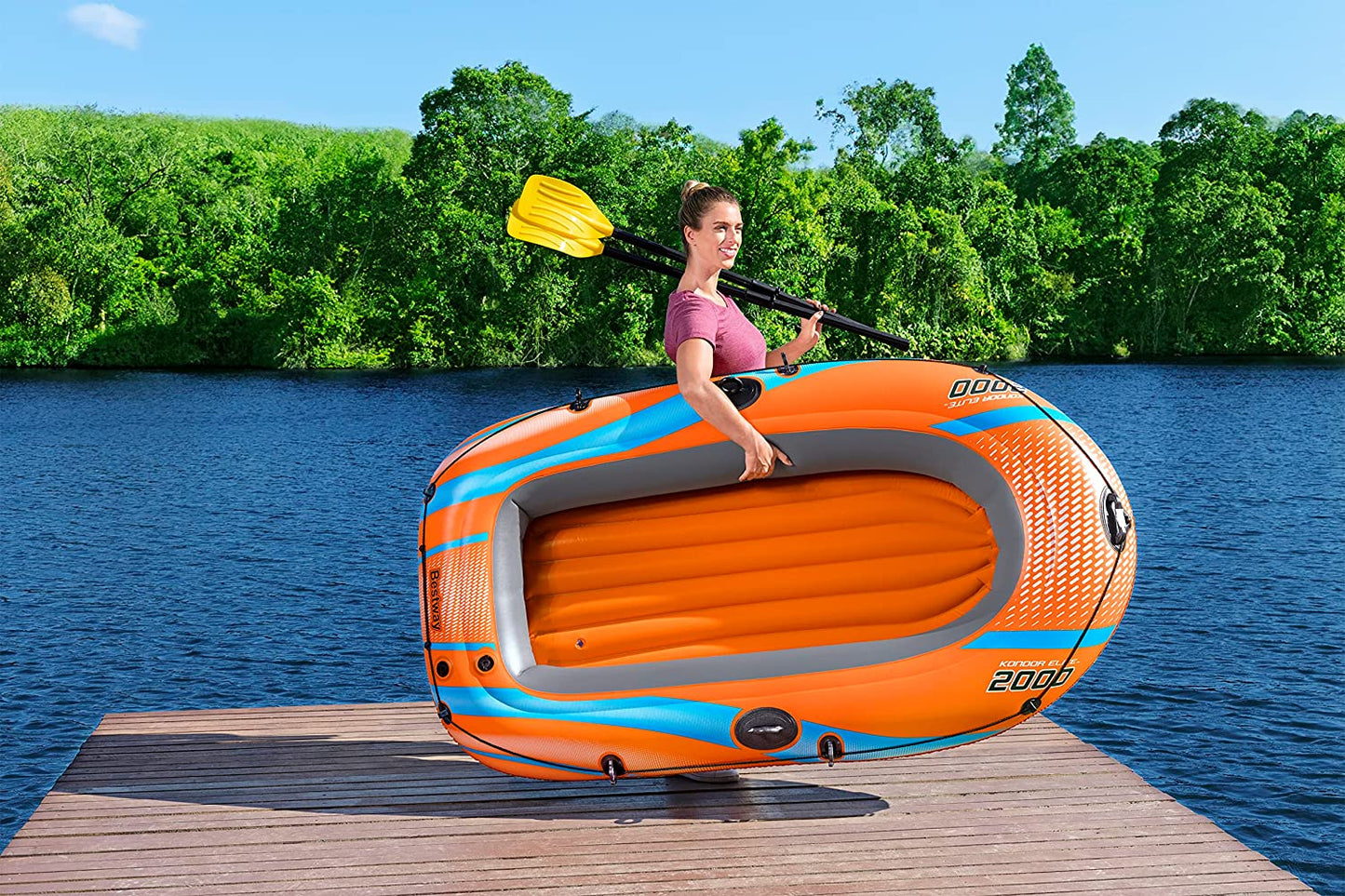 Bestway Kondor Elite 2000 Raft Set plus Oars & Pump 1.96m x 106cm - No:61141