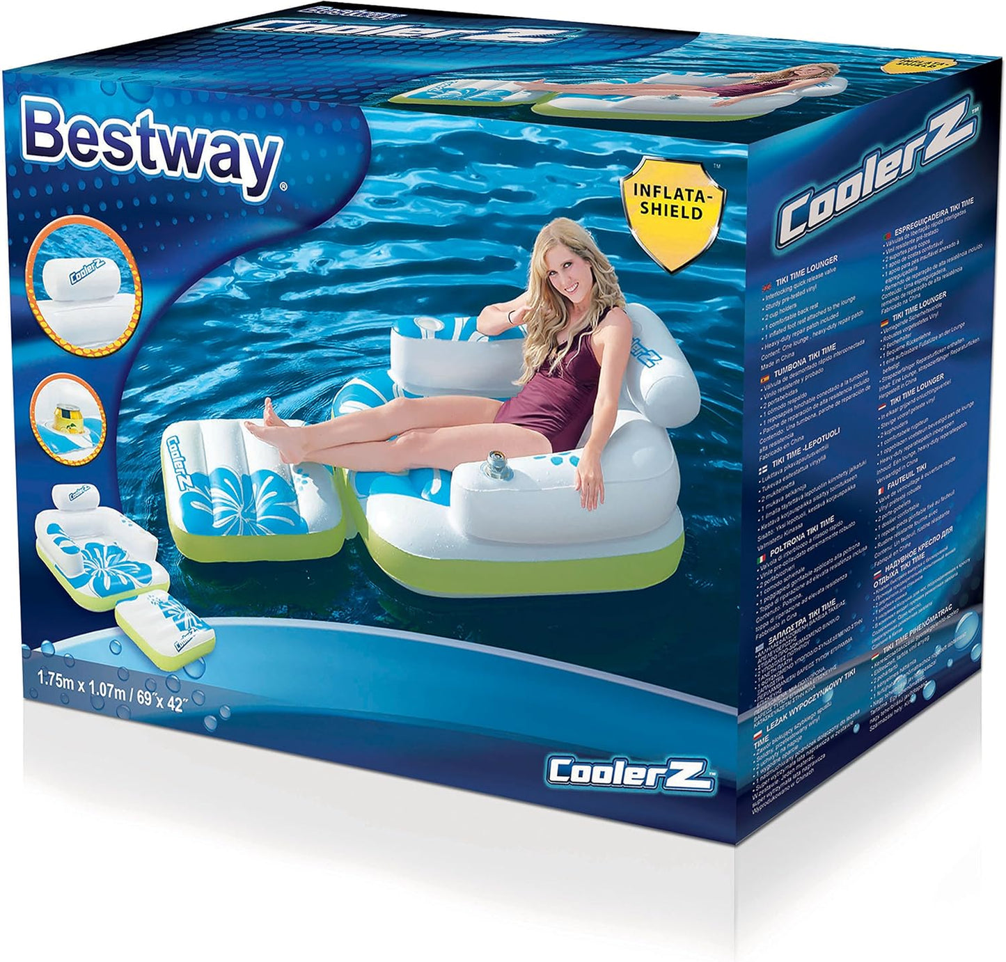 Bestway CoolerZ Tiki Time Lounger 1.75m x 1.07m - No: 43136