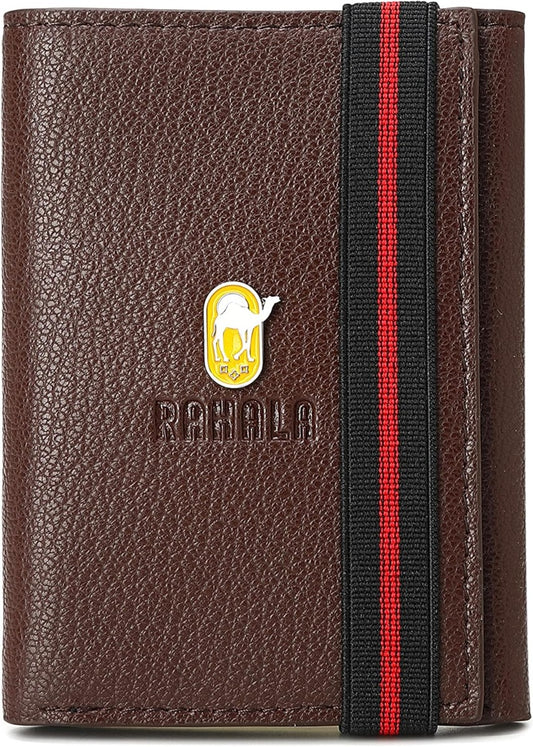 Rahala Premium Men's Leather Trifold Wallet (Brown) - No:RA101
