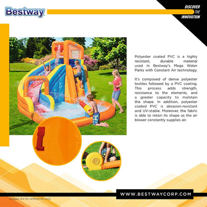 Bestway H2OGO Water Park with Continuous Blower with Slide, 3.65x3.20x2.70 cm - No:53301