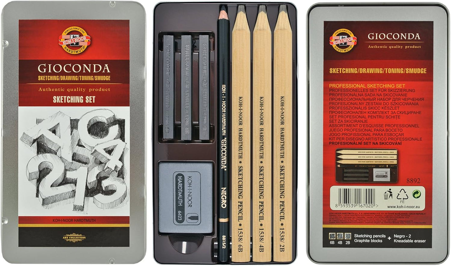Koh-i-Noor:Set of 8 Professional Sketching Tin - No:8892008001PL