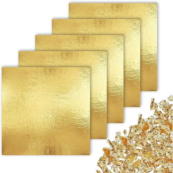 Keep Smiling Leaves Gold Foil Flakes for Resin - 25 sheets - No:SJB-0003G
