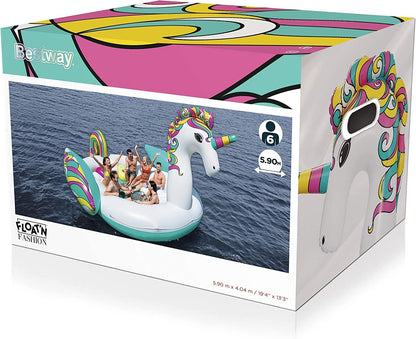 Bestway Giant Unicorn Island pool float inflatable 5.90m x 4.04m (Island) - No:43228