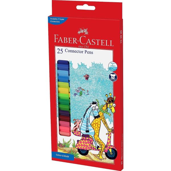 Faber-Castell- Connector Pens With 2 Free Connectors - 25colors - No:153025