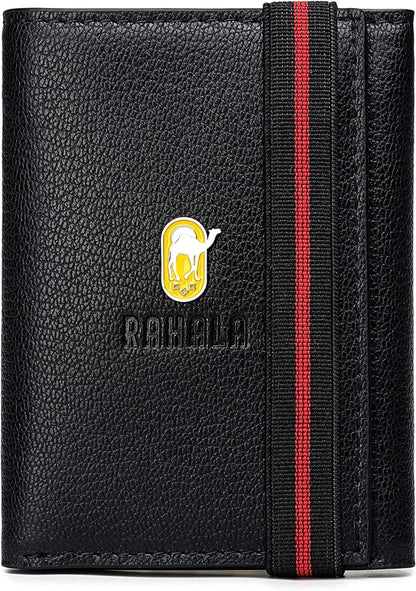 Rahala Premium Men's Leather Trifold Wallet (Black) - No:RA101