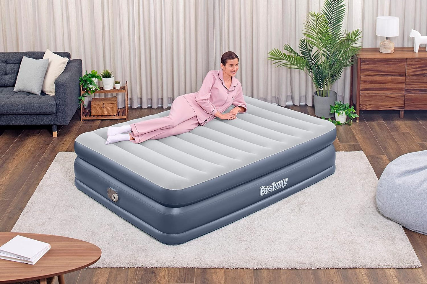 Bestway Tritech QuadComfort Air Mattress Queen with Built-in AC Pump - 203x152x51 cm - No:67925