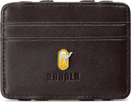 Rahala Men's Leather Bifold Cash Strap Cardholder Wallet (Brown) - No:RA108