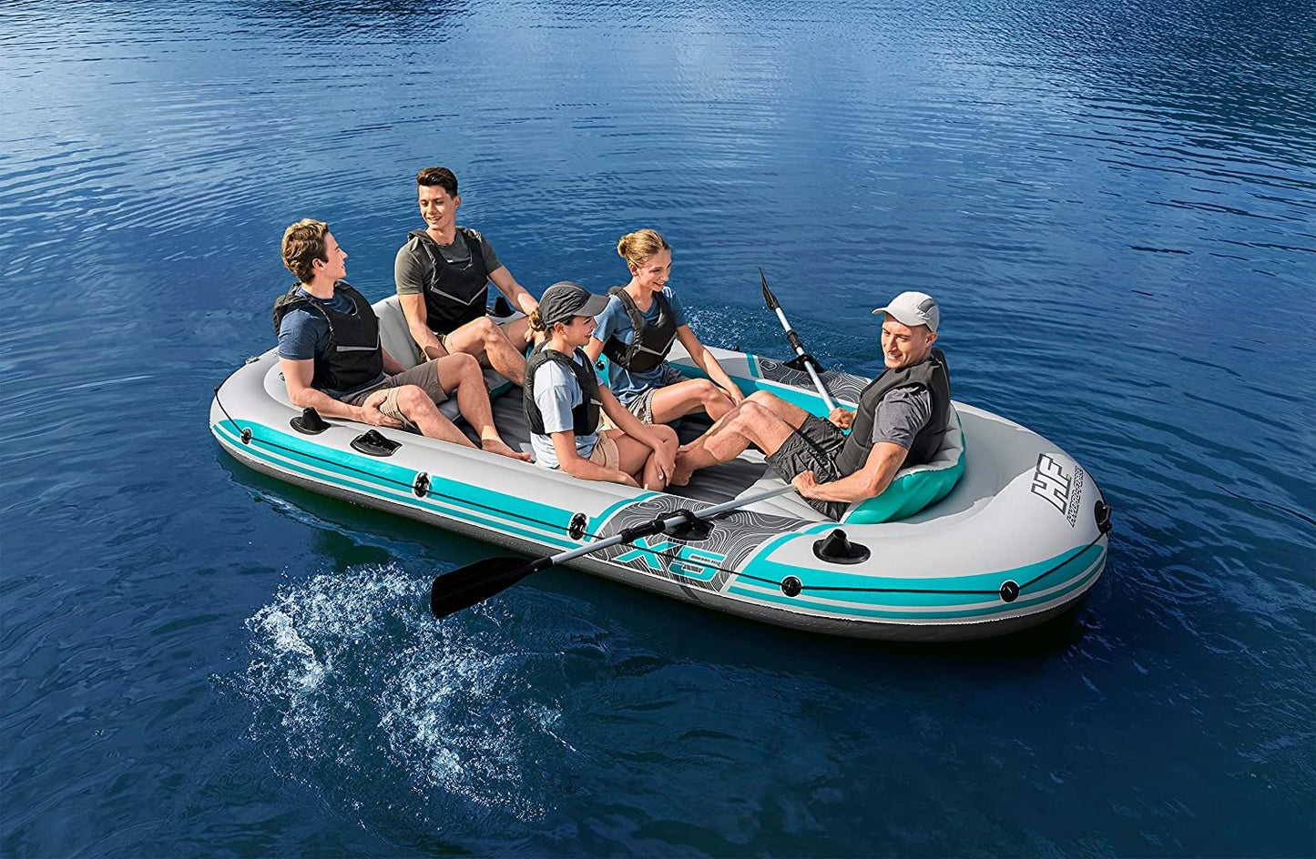 Bestway Inflatable Pontoon 5 Seater Elite X5 Raft Set 364*166 cm - No:65159