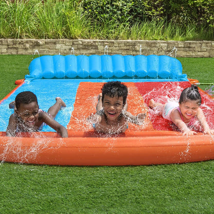 Bestway H2o-go tsunami splash ramp slide, 16ft inflatable water slide for garden slip and slide water slide for kids - 4.88 m - No: 52479