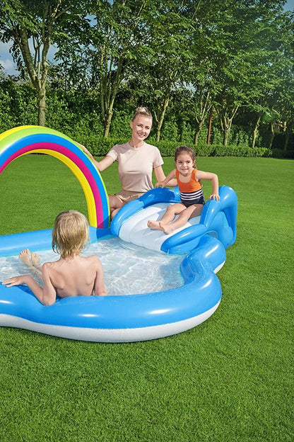 Bestway Playground Boomed Rainbow Inflatable pool - 2.57m x 1.45m x 91cm - No:53092