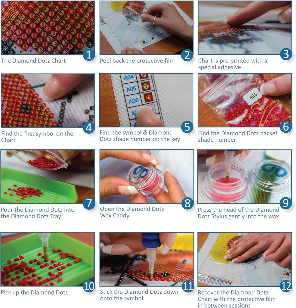 DIAMOND DOTZ 5D Diamond Painting Set Paw Patrol with 6 Designs: 3 Pictures 15 x 15 cm, 3 Stickers - No:DTZ10.008