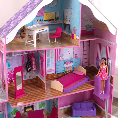 KidKraft Treehouse Retreat Mansion Dolls house with EZ Kraft Assembly with 26 Accessories - No:10108