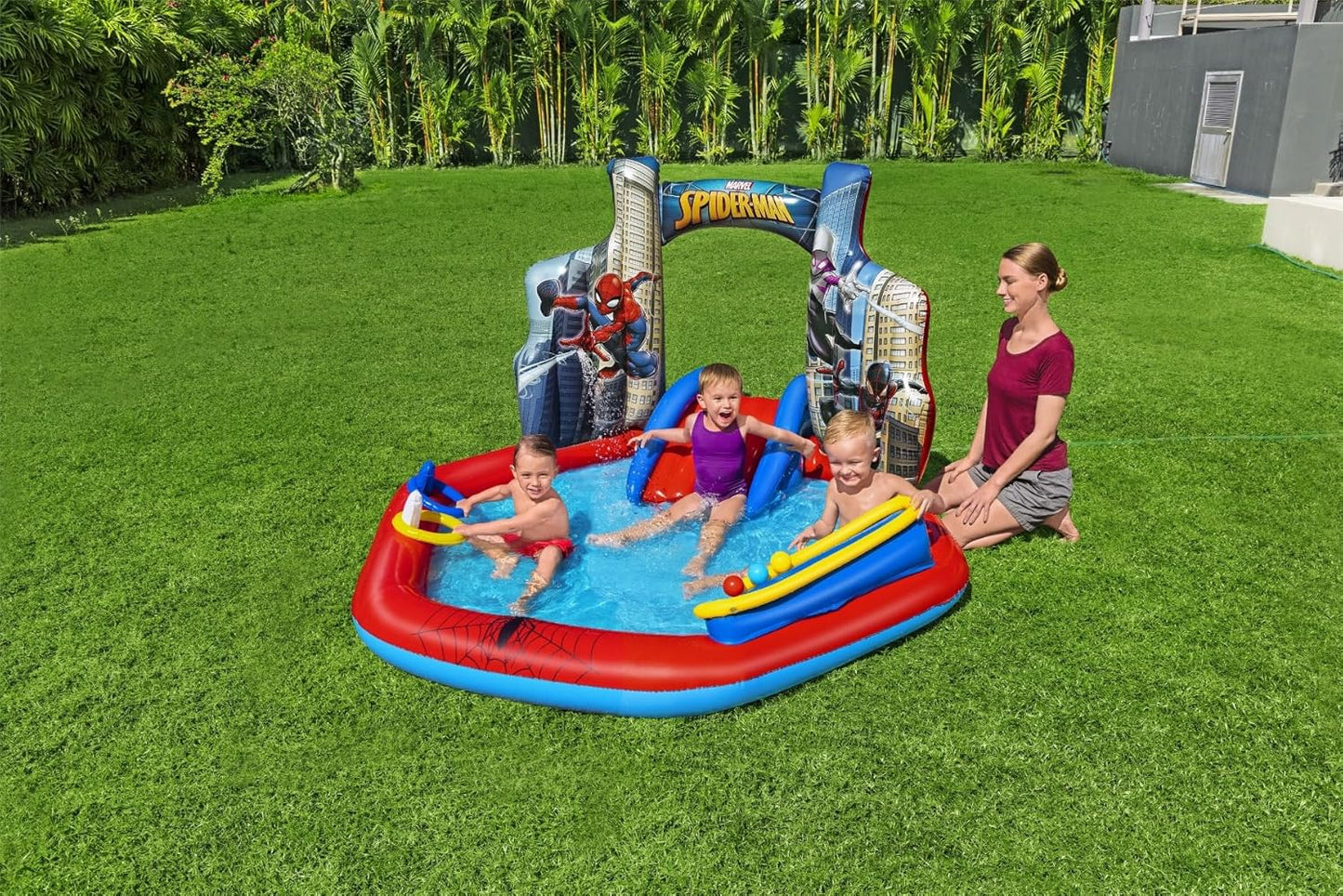 Bestway Spider-man splash pad - outdoor kids Inflatable Playground 211 x 206 x 127 cm paddling pool sprinkler - No:98793