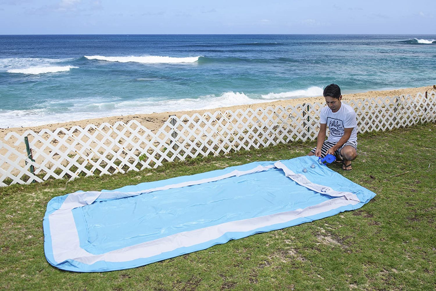 مسبح جيلونج جالاكسي القابل للنفخ، مقاس 305×183×56 سم، مسبح هوائي - رقم: 10184