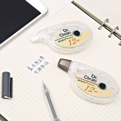 M&G Chenguang Dr. Clean Correction Tape – 12m x 5mm PET Correction Tape, Instant Dry, Smooth & Precise - 1pcs - No: ACT51701