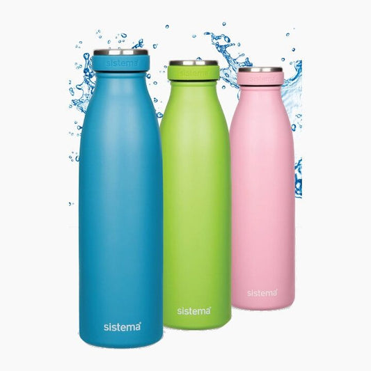 Sistema Hydrate Stainless Steel Bottle - 750ml Leak-Proof Reusable BPA & Phthalate Free - No:00575