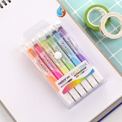 Chosch Solid Highlighter Stick Cute Cool Novelty 6 pieces Gel Stick Highlighter Set - No:CS-8100