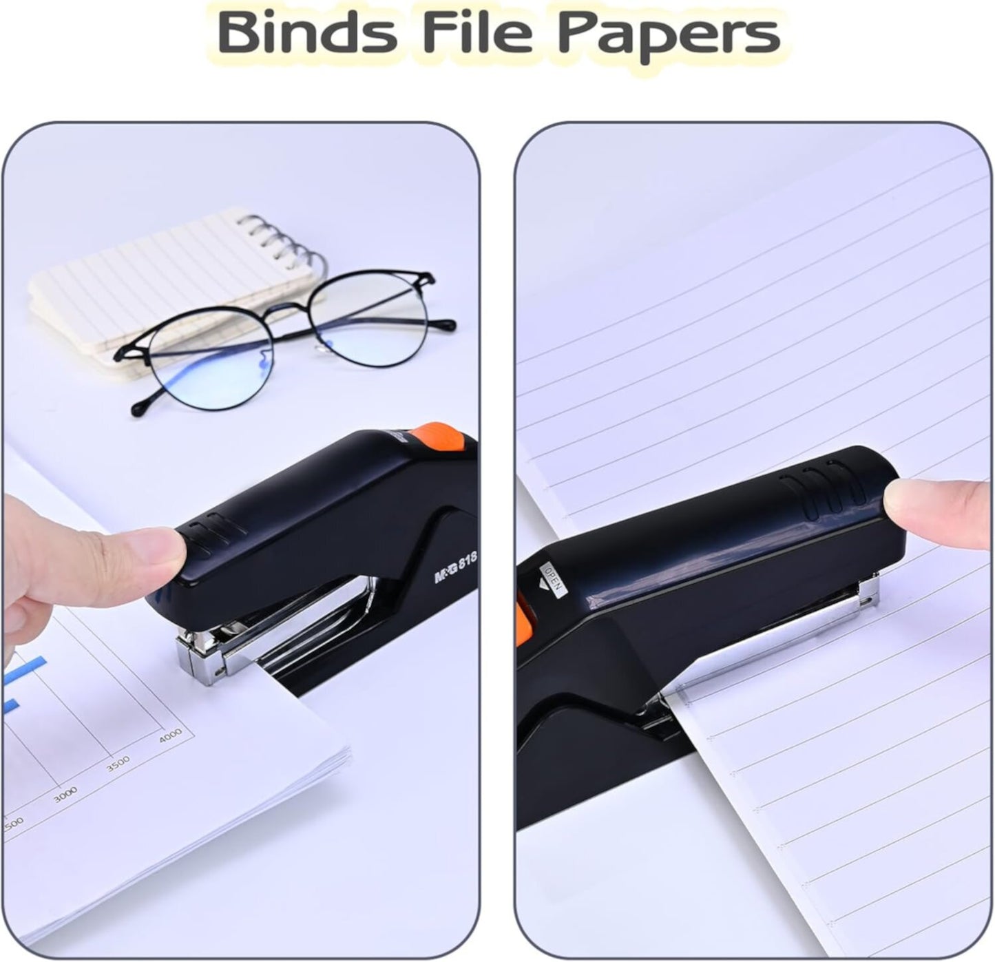 M&G Chenguang Power Saving Stapler – 25 Sheets Capacity, 24/6 Staples, Easy Push-Button Loading - 1pcs - No: MG818