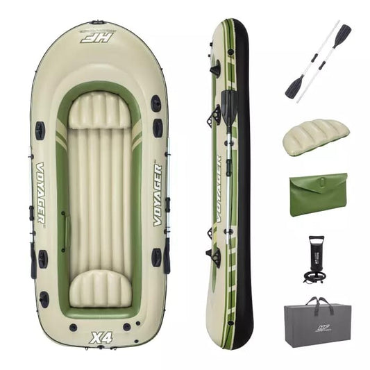 Bestway Inflatable 4-seat boat Voyager X4 Raft, 350x145x49 cm, - No:65156
