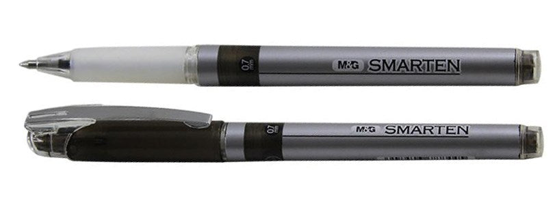 M&G Chenguang SMARTEN Ballpoint Pen 0.7mm – Smooth Blue Ink Writing Pen with Protective Cap - Blue or Black – 1 Pcs - No: AGP62571