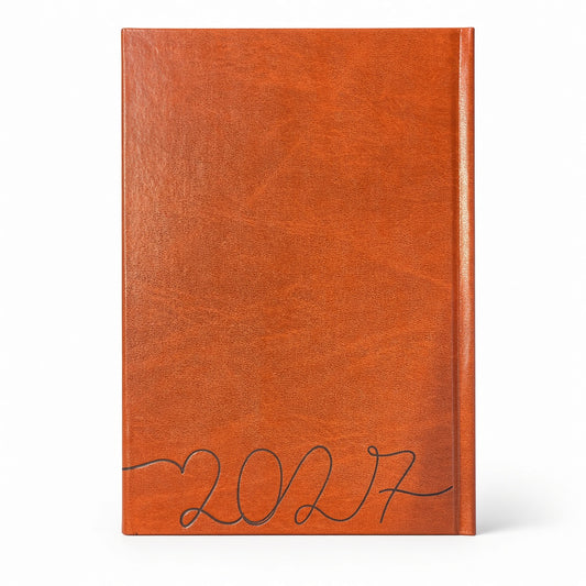 2027 Daily Agenda Planner – Hardcover Diary with Arabic & English Dates, Ruled Pages, and Daily Schedule Layout - Size: B5 - 1pcs - Assorted Color