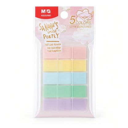 M&G Chenguang Sakura Time Sticky Page Markers – 5 Colors, 20 Sheets, PVC Index Tabs – No: YS-481
