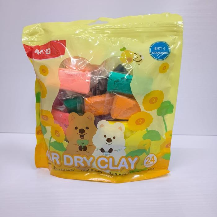 M&G Chenguang Air Dry Clay Set – 24 Vibrant Colors | Soft, Non-Sticky Modeling Clay | Self-Hardening Craft Clay for Kids, School & DIY Art - No: AKE039T5