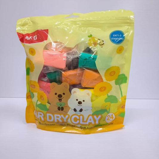 M&G Chenguang Air Dry Clay Set – 24 Vibrant Colors | Soft, Non-Sticky Modeling Clay | Self-Hardening Craft Clay for Kids, School & DIY Art - No: AKE039T5