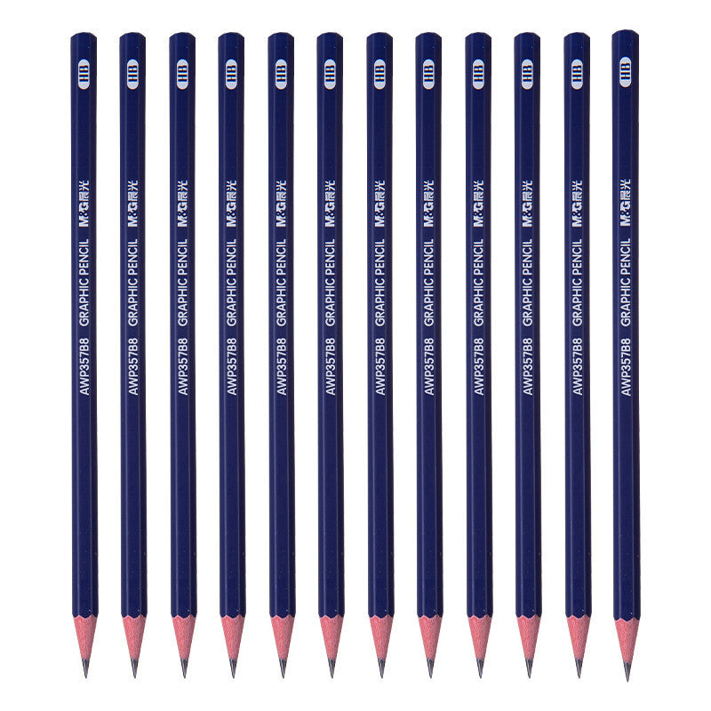 قلم رصاص خشبي سداسي الشكل من إم آند جي تشنغوانغ HB، قلم رسم فني - رقم: AWP357B8