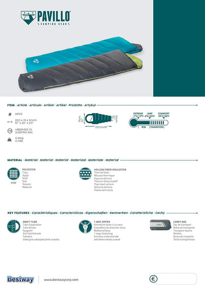 Bestway Pavillo Sleeping bag 220x75x50 cm Hiberhide 10 Sleeping Bag - No: 68102
