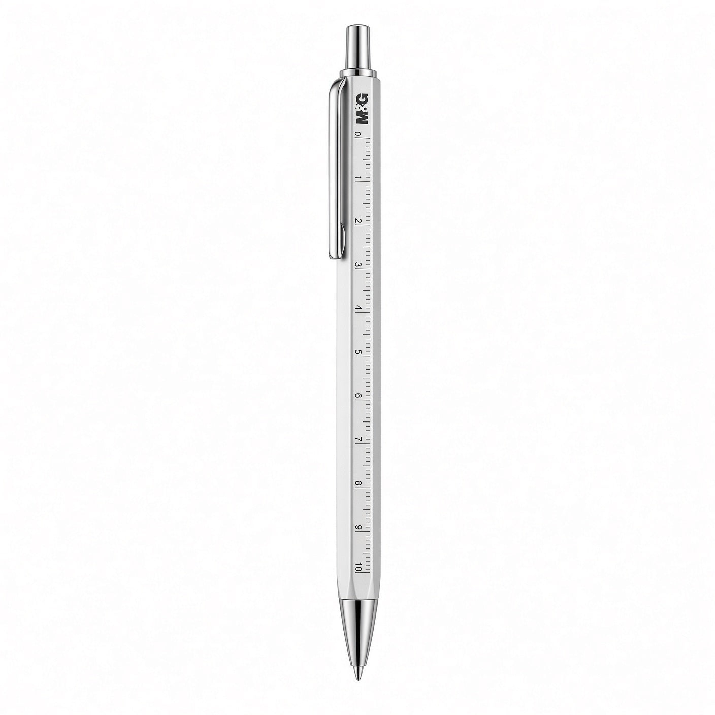 M&G Chenguang 2-in-1 Ballpoint Pen with 10cm Ruler – 0.5mm Fine Tip - No: AGPY3602