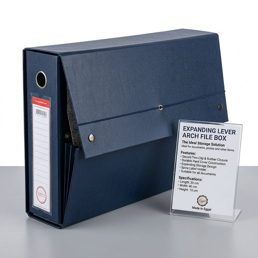 Sasco  Expanding Lever Arch File Box – Portable Document Storage Organizer with Elastic Closure