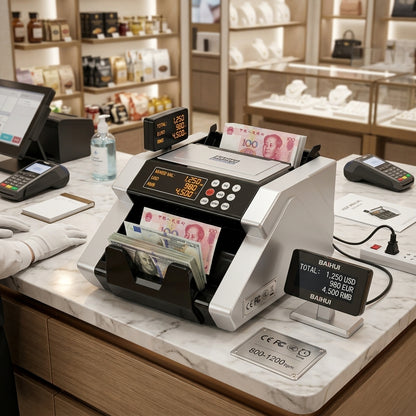 Automatic Money Counting Machine with UV & MG Detection – Digital Bill Counter with External Display - No: F19