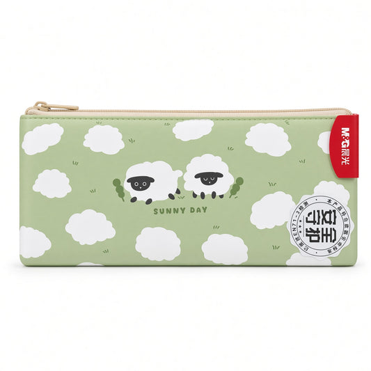 M&G Chenguang Length+ Pencil Case with Cute Sheep Design – Large Capacity Zipper Pouch, - Assorted Color - 1pcs – No: APB932NN