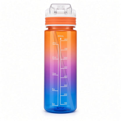 BEAUTY SPORT 850ml Sports Water Bottle with Straw & Flip-Top Lid – Reusable Leak-Resistant Bottle- Assorted Color