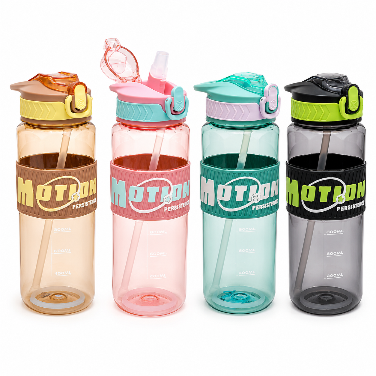 800ml Tritan Sports Water Bottle with Flip Straw and Leakproof Lid - 1pcs