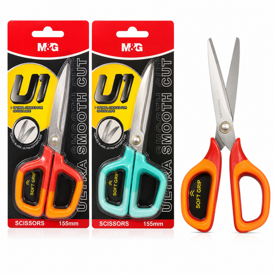 M&G Chenguang Ultra-Smooth Soft Grip Scissors 155mm – Curved Ultra-Fine Stainless Steel Blade - 1pcs - No: ASS913AV