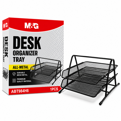 M&G Chenguang Desk Organizer Tray – All-Metal Mesh 3-Tier Document & Paper Tray, Durable Office File Organizer - 1pcs - No: ABT984H6