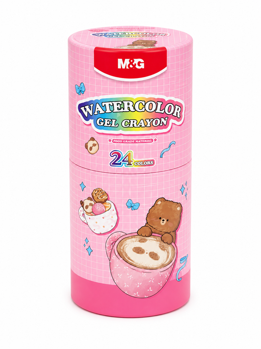 M&G Chenguang Watercolor Gel Crayons 24 Colors – Smooth Twist-Up Gel Crayons in Portable Storage Tube - No:AGMW8027