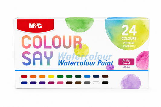 M&G Chenguang Watercolour Paint Set – 24 Vibrant Colors (5ml Tubes) for Artists, Students & Beginners - No: APL976T4