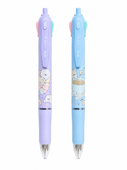 M&G Chenguang 4-Color Ballpoint Pen 0.7mm – Cute Pastel Multi-Color Retractable Pen for School, Office & Journaling - 1pcs - No:ABP803R0