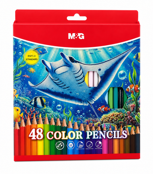 M&G Chenguang 8 Color Pencils Set – Premium Pre-Sharpened Colored Pencils for Drawing, Sketching & Coloring Smooth, Break-Resistant Lead 48 Vibrant Colors - No: AWP36894
