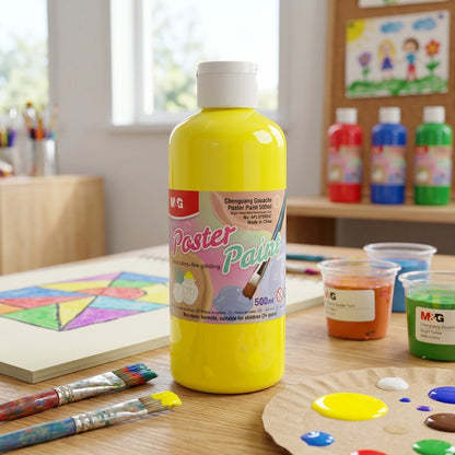M&G Chenguang Poster Paint 500ml – Bright Pastel Yellow Water-Based Poster Color for School, Art & Craft Projects - No: APL976R047